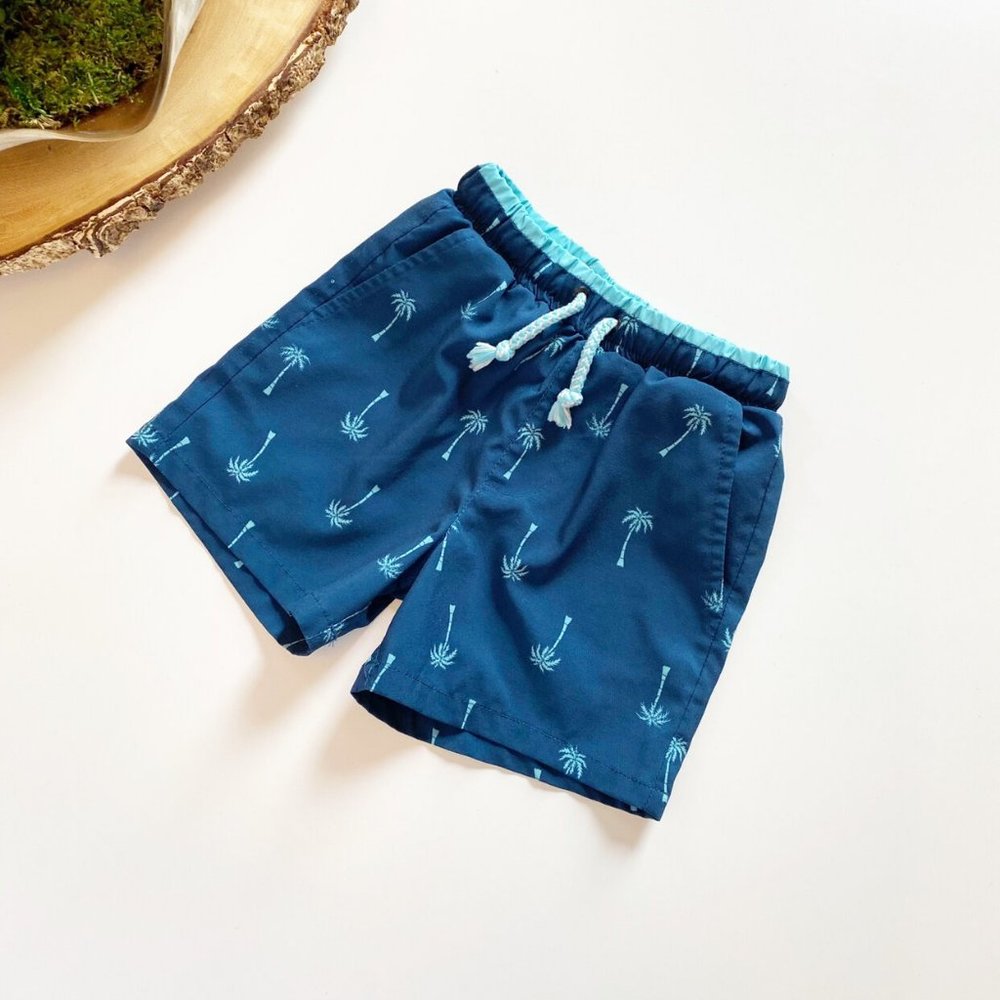 Sovereign Code Blue Palm Tree Swim Trunks | 2T